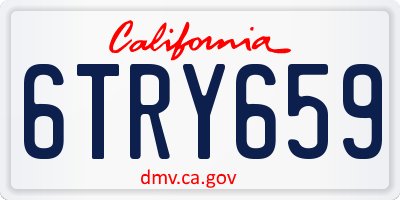 CA license plate 6TRY659