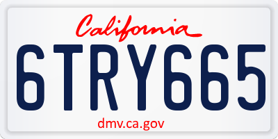 CA license plate 6TRY665
