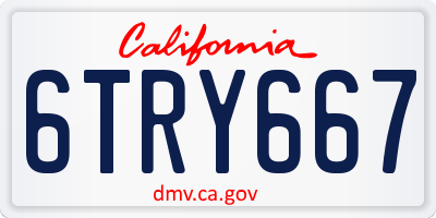 CA license plate 6TRY667