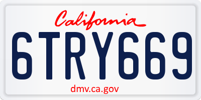 CA license plate 6TRY669