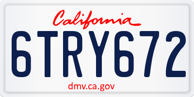 CA license plate 6TRY672