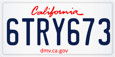 CA license plate 6TRY673