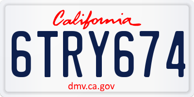 CA license plate 6TRY674