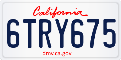 CA license plate 6TRY675