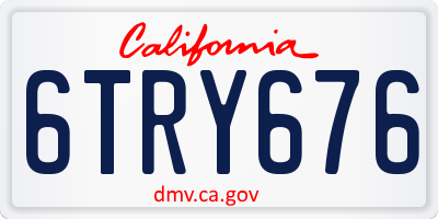CA license plate 6TRY676