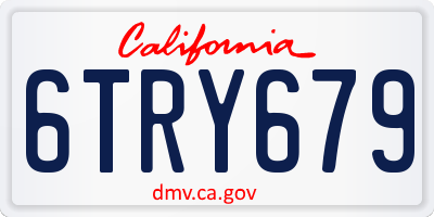 CA license plate 6TRY679