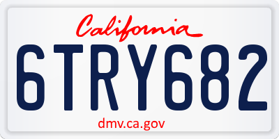 CA license plate 6TRY682
