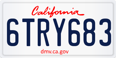 CA license plate 6TRY683