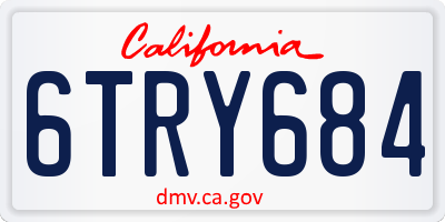 CA license plate 6TRY684