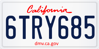 CA license plate 6TRY685