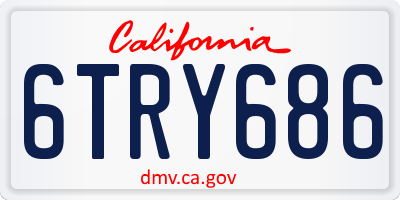 CA license plate 6TRY686