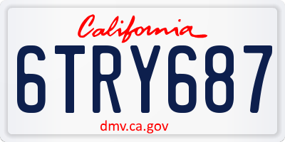CA license plate 6TRY687