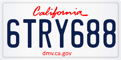 CA license plate 6TRY688