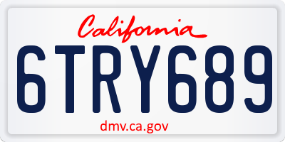 CA license plate 6TRY689