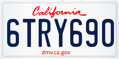 CA license plate 6TRY690