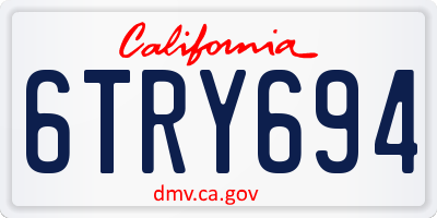 CA license plate 6TRY694