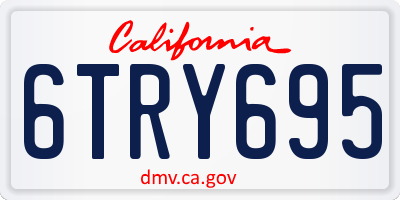 CA license plate 6TRY695