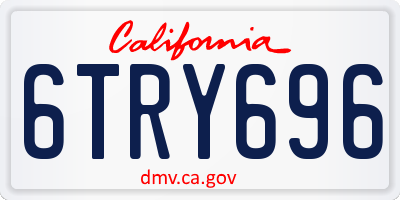 CA license plate 6TRY696