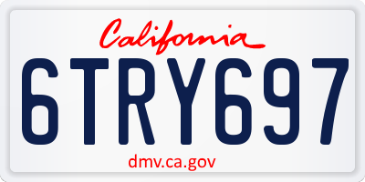 CA license plate 6TRY697