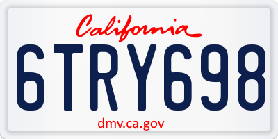 CA license plate 6TRY698