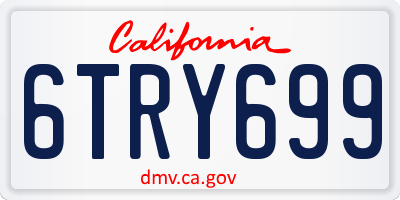 CA license plate 6TRY699