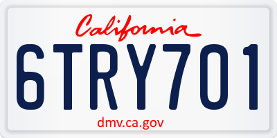 CA license plate 6TRY701