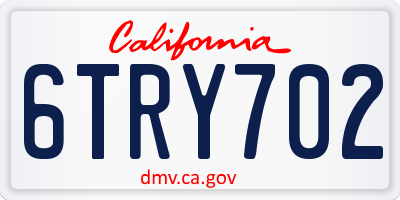 CA license plate 6TRY702