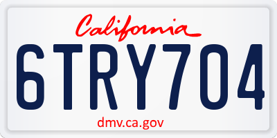 CA license plate 6TRY704