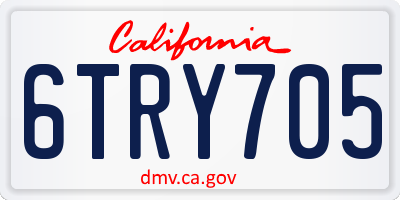 CA license plate 6TRY705
