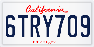 CA license plate 6TRY709