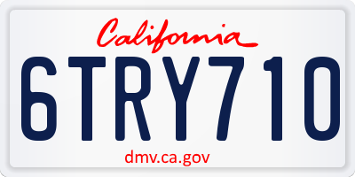 CA license plate 6TRY710