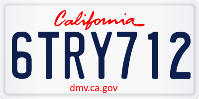 CA license plate 6TRY712