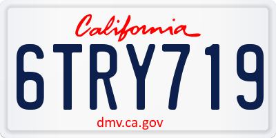 CA license plate 6TRY719