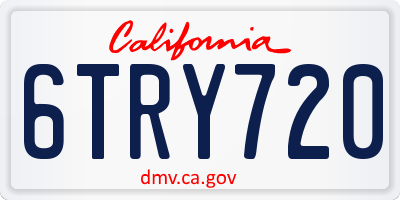 CA license plate 6TRY720