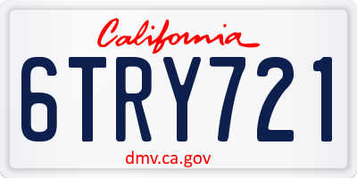 CA license plate 6TRY721