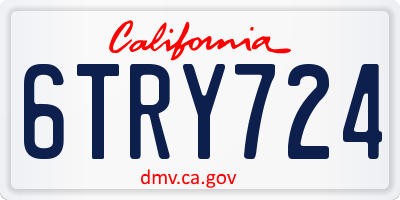 CA license plate 6TRY724