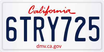CA license plate 6TRY725