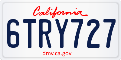 CA license plate 6TRY727