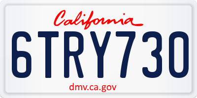 CA license plate 6TRY730