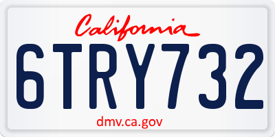 CA license plate 6TRY732