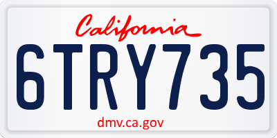 CA license plate 6TRY735
