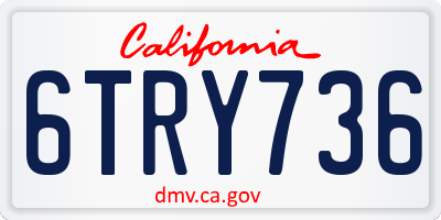 CA license plate 6TRY736