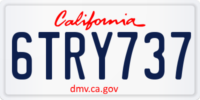 CA license plate 6TRY737