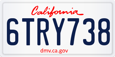 CA license plate 6TRY738