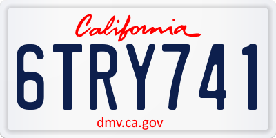 CA license plate 6TRY741