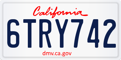 CA license plate 6TRY742