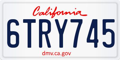 CA license plate 6TRY745