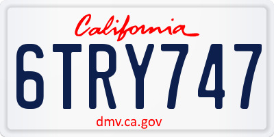 CA license plate 6TRY747