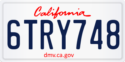 CA license plate 6TRY748