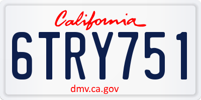 CA license plate 6TRY751
